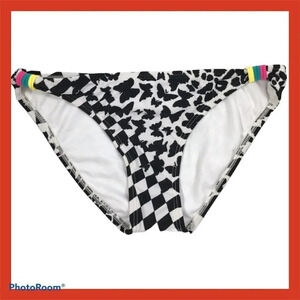 Hobie Size Small.Black & White Design Pattern Bikini Bottom. New With Tags